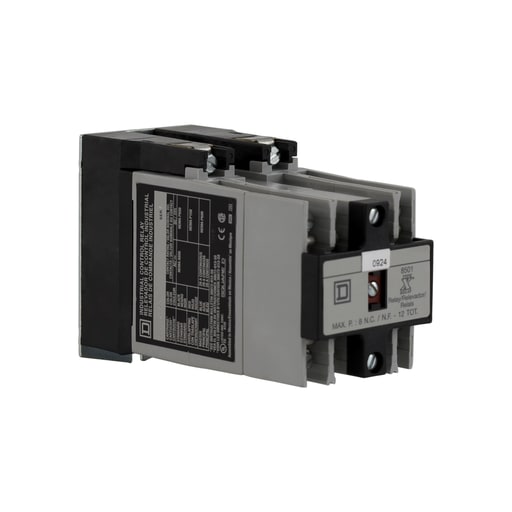 Square-D / Schneider - Square D 8501XO62V02 110/120 VAC 10/5 Amp 8-Pole 6NO 2NC Panel Mount AC Operated Control Relay