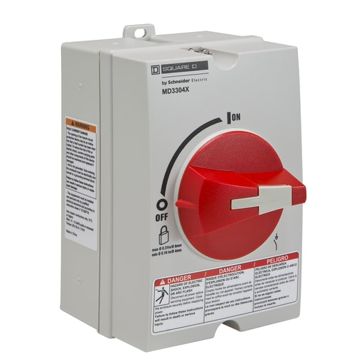 Square-D / Schneider - Square D MD3304X 30 Amp 600 VAC 3-Pole Non-Metallic Motor Disconnect Switch