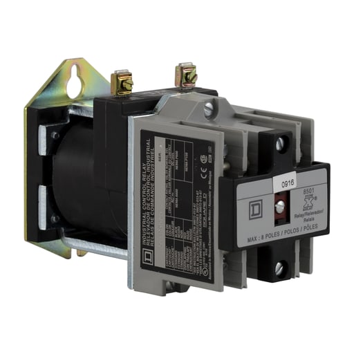 Square-D / Schneider - Square D 8501XDO40V51 12 VDC 10/5 Amp 4-Pole 4NO Panel Mount DC Operated Control Relay