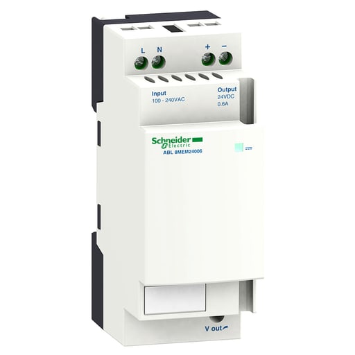 Square-D / Schneider - Square D ABL8MEM24006 100 to 240 VAC Input 24 VDC Output 0.6 Amp 1-Phase Switch Mode Power Supply