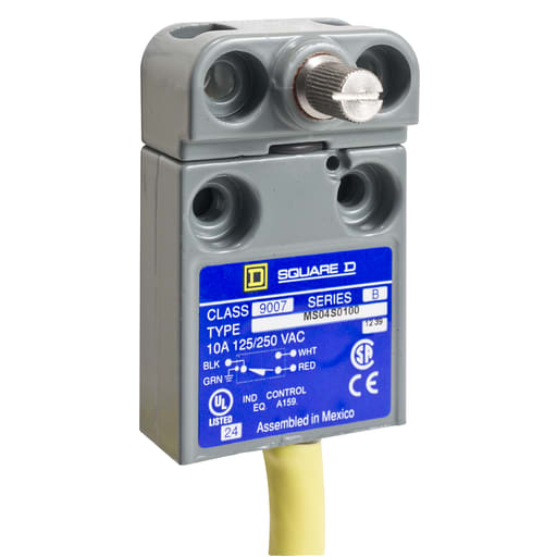 Square-D / Schneider - Square D 9007MS04G0400 125 VAC 28 VDC 100/30 mA SPDT Snap Action Encapsulated Miniature Heavy Duty Limit Switch