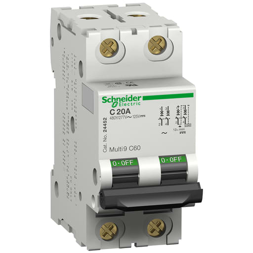 Square-D / Schneider - Square D MG24125 2-Pole 1 Amp 480 Star/277 Volt Thermal Magnetic Supplementary Protector