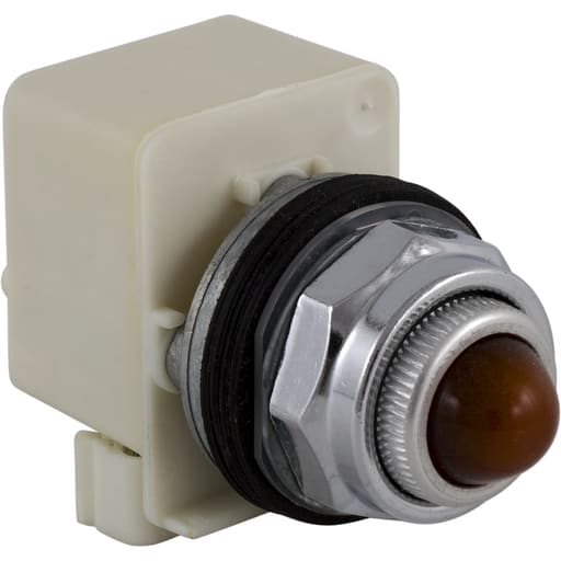 Square-D / Schneider - Square D 9001KP1L6 30 mm 120 VAC Blue Lens Metal Bezel Standard Round Pilot Light