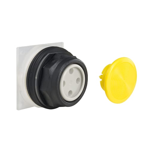 Square-D / Schneider - Square D 9001SKR4Y 30 mm Yellow Body Plastic Bezel Momentary Mushroom Round Non-Illuminated Push Button Operator