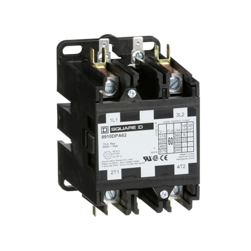 Square-D / Schneider - Square D 8910DPA62V14 24 VAC 60 Amp 2-Pole 2NO NEMA 1 Non-Reversing Definite Purpose Contactor
