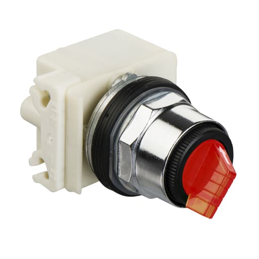 Square-D / Schneider - Square D 9001K53J1R 30 mm 3-Position Red Maintained Knob Illuminated Selector Switch Operator