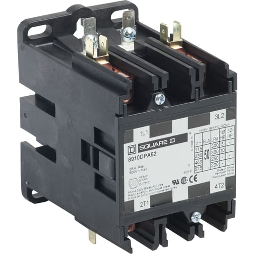 Square-D / Schneider - Square D 8910DPA52V04 277 VAC 50 Amp 2-Pole NEMA 1 Non-Reversing Definite Purpose Contactor