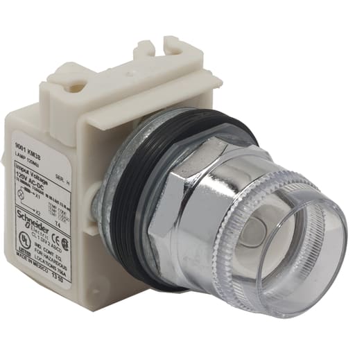 Square-D / Schneider - Square D 9001K1L38 30 mm Blue Body Metal Bezel Momentary Full Guarded Round Illuminated Push Button Operator