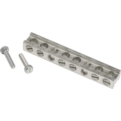 Square-D / Schneider - Square D PKOGTA6 4.61 Inch 14 to 1/0 AWG Copper/Aluminum 6-Terminal Load Center Ground Bar Kit