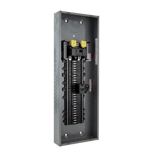 Square-D / Schneider - SQD QO122X26M200PC GENERATOR PANEL, QO, 1 PHASE, 48 SPACES, 48 CIRCUITS, 200A CONVERTIBLE MAIN BREAKER, SPLIT BUS, PON, NEMA1, COMBO COVER