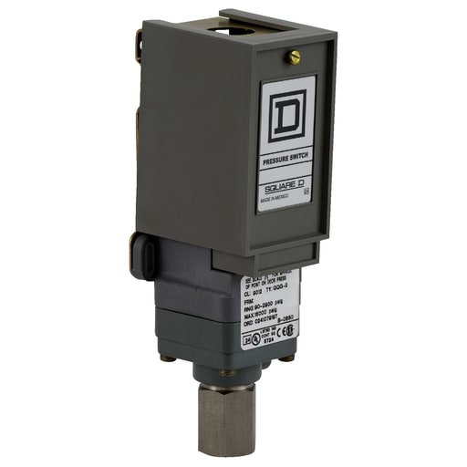 TESENSOR - Square D 9012GTG2 480 VAC SPDT 2-Circuit 90 to 2900 PSIG Non-Adjustable Differential Pressure Switch