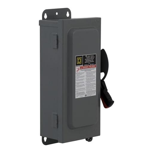 Square-D / Schneider - Square D H3612A 600 VAC 30 Amp 3-Pole Class H/J/K/L/R Fusible Heavy Duty Safety Switch