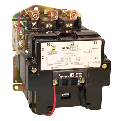 Square-D / Schneider - Square D 8502SEO1V02S 110/120 VAC 90 Amp 2-Pole Open Type Full Voltage Non-Reversing Magnetic Contactor
