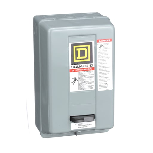 Square-D / Schneider - Square D 8536SCG3V03S Type-S Non-Reversing Motor Starter, Size 1, 27A 3Pole 3Phase, Melting Alloy, 240VAC Coil, NEMA-1