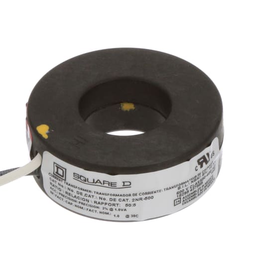 Square-D / Schneider - Square D 2NR500 1.13 Inch 10 kV 600 VAC 50 to 400 Hz 50:5 16 AWG Current Transformer