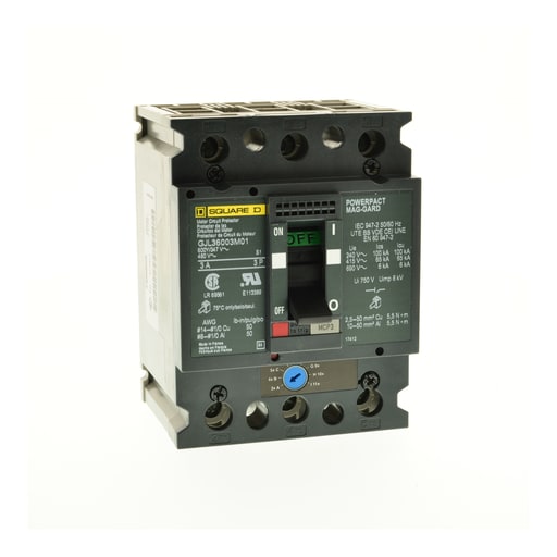 Square-D / Schneider - Square D GJL36003M01 3-Pole 3 Amp 600 Star/347 Volt Magnetic Motor Circuit Protector