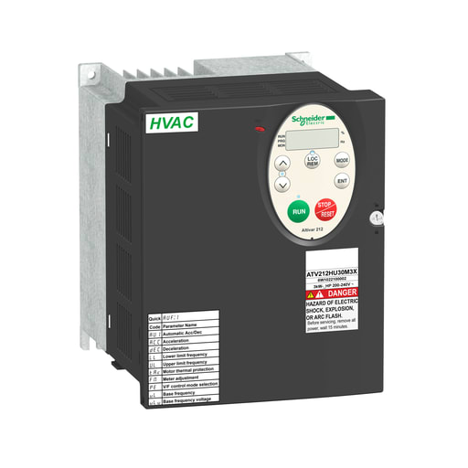 Square-D / Schneider - Square D ATV212HU40M3X 200 to 240 VAC 5 Hp 3-Phase Open Type Variable Speed Drive