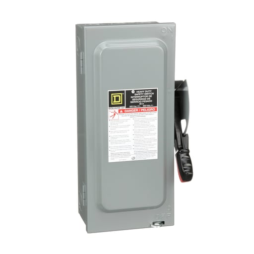 Square-D / Schneider - Square D H361N 600 VAC 30 Amp 3-Pole Class H/J/K/L/R Fusible Heavy Duty Safety Switch