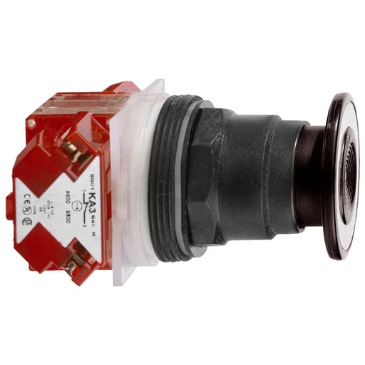 Square-D / Schneider - Square D 9001SKR9B 30 mm Black Body Plastic Bezel 2-Position Mushroom Non-Illuminated Push-Pull Operator
