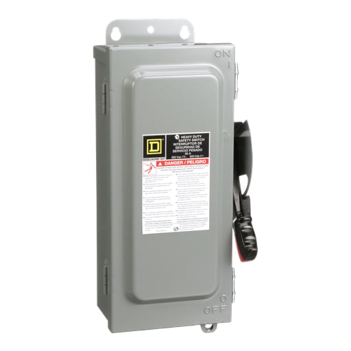Square-D / Schneider - Square D H361A 600 VAC 30 Amp 3-Pole Class H/J/K/L/R Fusible Heavy Duty Safety Switch