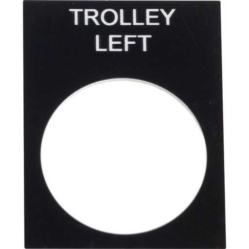 Square-D / Schneider - Square D ZB2BY2346 30 x 40 mm White/Black PVC Trolley Left Standard Legend Plate