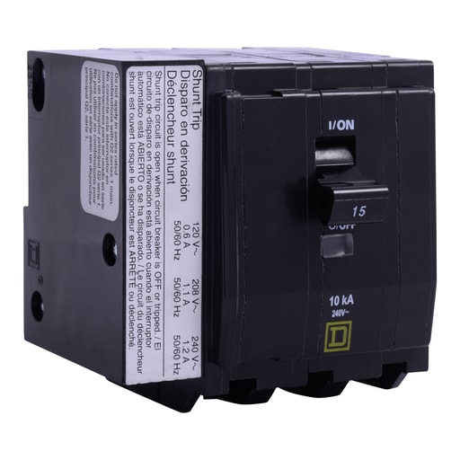 Square-D / Schneider - Square D QOB315VH1021 3-Pole 15 Amp 240 Volt Bolt-On Thermal Magnetic Miniature Circuit Breaker