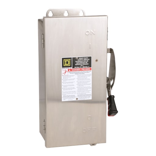 Square-D / Schneider - Square D H221DS 240 VAC 30 Amp 2-Pole Class H/J/K/L/R Fusible Heavy Duty Safety Switch