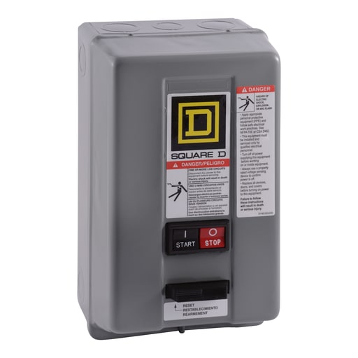 Square-D / Schneider - Square D 8536SCG3V02AS 110/120 VAC 27 Amp 10 Hp 3-Pole NEMA 1 Full Voltage Non-Reversing Magnetic Starter
