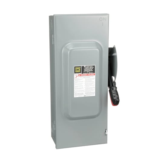 Square-D / Schneider - Square D H363N 600 VAC 100 Amp 3-Pole Class H/J/K/L/R Fusible Heavy Duty Safety Switch