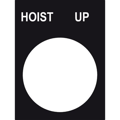Square-D / Schneider - Square D ZB2BY2341 30 x 40 mm White/Black PVC Hoist Up Standard Legend Plate