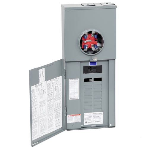 Square-D / Schneider - Square D RC2040M125CH 125 Amp 1-Phase 3-Wire Surface Mount Overhead/Underground Service Ringless Type Meter Main