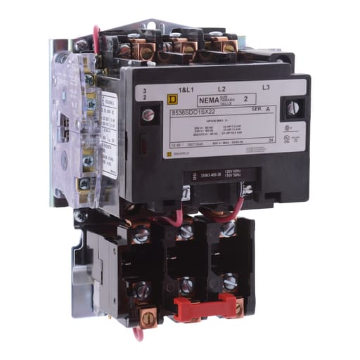Square-D / Schneider - Square D 8536SDO1V02SX11 110/120 VAC 45 Amp 25 Hp 3-Pole Open Type Full Voltage Non-Reversing Magnetic Starter