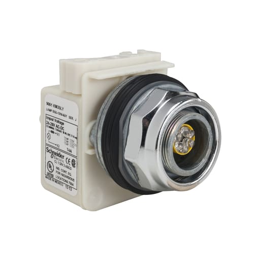 Square-D / Schneider - Square D 9001KP3 30 mm 208/220 Volt Metal Bezel Standard Round Pilot Light