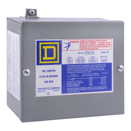 Square-D / Schneider - Square D PTB14 600 Volt 100 Amp 3-Phase 4-Wire Busway Plug-In Cable Tap Box