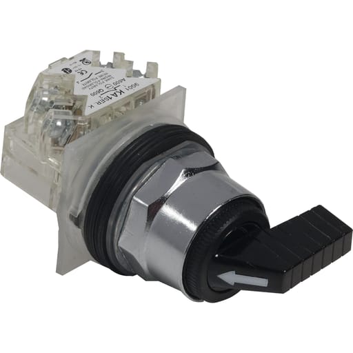 Square-D / Schneider - Square D 9001KS43FBH1 30 mm 10 Amp 600 VAC/VDC 1NO 1NC 3-Position Round Knob Non-Illuminated Selector Switch