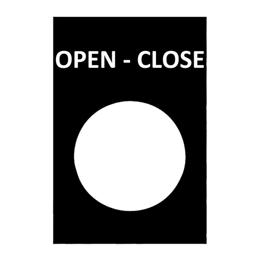 Square-D / Schneider - Square D ZB2BY2376 30 x 40 mm White/Black PVC Open Close Standard Legend Plate