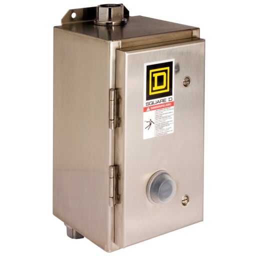 Square-D / Schneider - Square D 8536SCW13V03 220/240 VAC 27 Amp 10 Hp 3-Pole NEMA 4/4X Full Voltage Non-Reversing Magnetic Starter