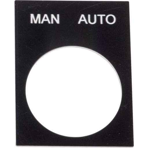 Square-D / Schneider - Square D ZB2BY2372 30 x 40 mm White/Black PVC Man Auto Standard Legend Plate