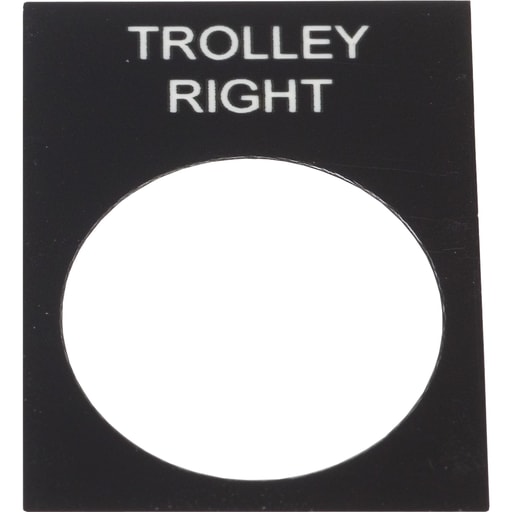 Square-D / Schneider - Square D ZB2BY2345 30 x 40 mm White/Black PVC Trolley Right Standard Legend Plate