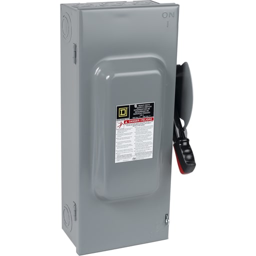 Square-D / Schneider - Square D H363EI 600 VAC 100 Amp 3-Pole Class H/J/K/L/R Fusible Heavy Duty Safety Switch