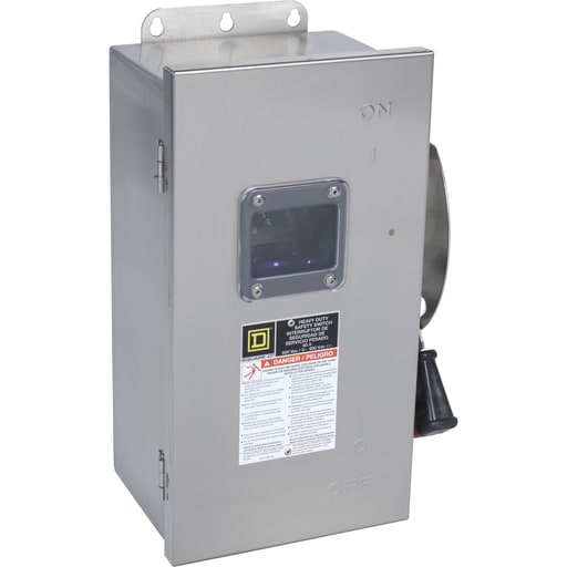 Square-D / Schneider - Square D H362DSVW 600 VAC 60 Amp 3-Pole Class H/J/K/L/R Fusible Heavy Duty Safety Switch