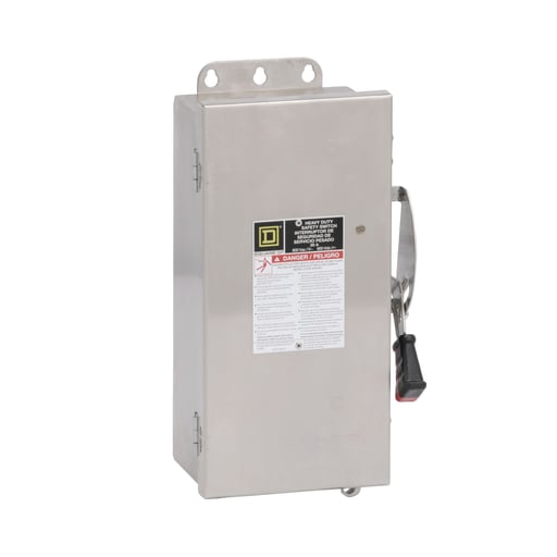 Square-D / Schneider - Square D H361DS 600 VAC 30 Amp 3-Pole Class H/J/K/L/R Fusible Heavy Duty Safety Switch