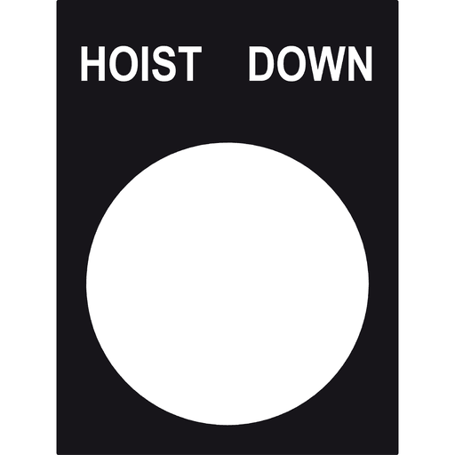 Square-D / Schneider - Square D ZB2BY2342 30 x 40 mm White/Black PVC Hoist Down Standard Legend Plate
