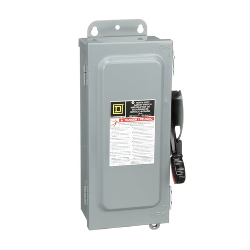 Square-D / Schneider - Square D H361AWK 600 VAC 30 Amp 3-Pole Class H/J/K/L/R Fusible Heavy Duty Safety Switch