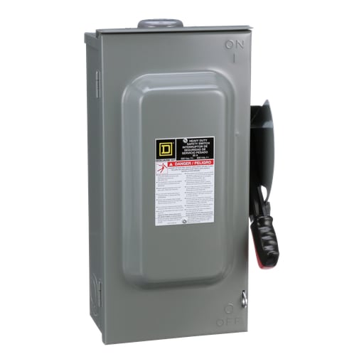 Square-D / Schneider - Square D H3612RBGL 600 VAC 30 Amp 3-Pole Class H/J/K/L/R Fusible Heavy Duty Safety Switch