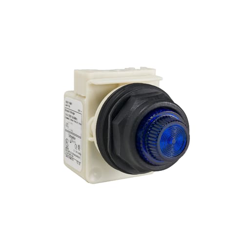 Square-D / Schneider - Square D 9001SKP1L31 30 mm 120 VAC Blue Lens Plastic Bezel Standard Round Pilot Light
