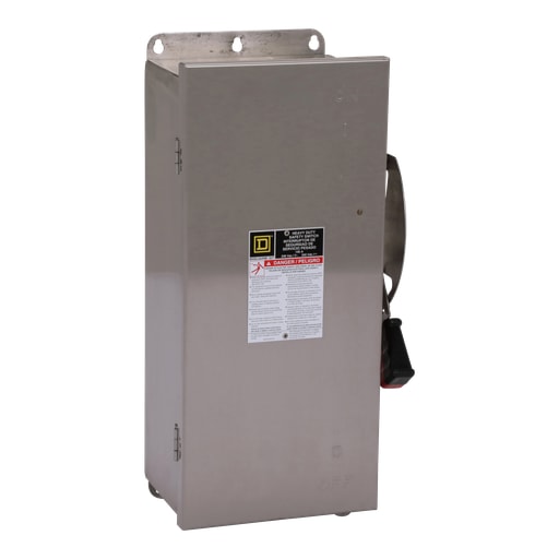 Square-D / Schneider - Square D H223DS 240 VAC 100 Amp 2-Pole Class H/J/K/L/R Fusible Heavy Duty Safety Switch