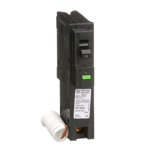 Square D HOM115AFI 120 Volt 15 Amp Miniature Circuit Breaker