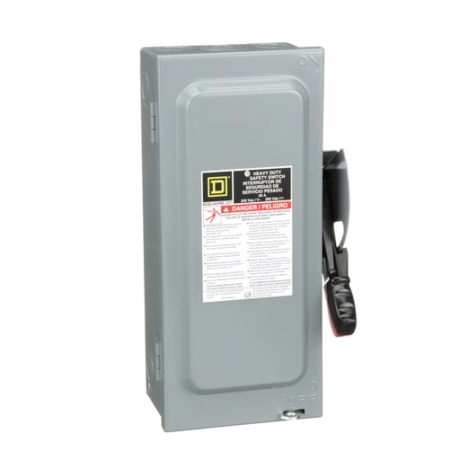 Square-D / Schneider - Square D H221N 240 VAC 30 Amp 2-Pole Class H/J/K/L/R Fusible Heavy Duty Safety Switch