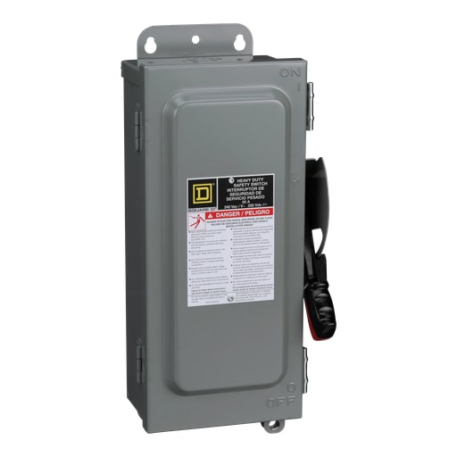 Square-D / Schneider - Square D H321A 240 VAC 30 Amp 3-Pole Class H/J/K/L/R Fusible Heavy Duty Safety Switch